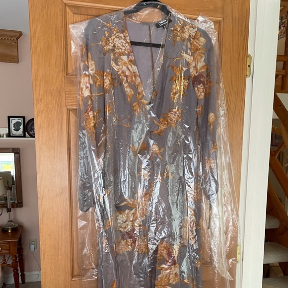 Lulu’s Floral Gray Sheer Jumpsuit Romper Dress - Picture 4 of 5